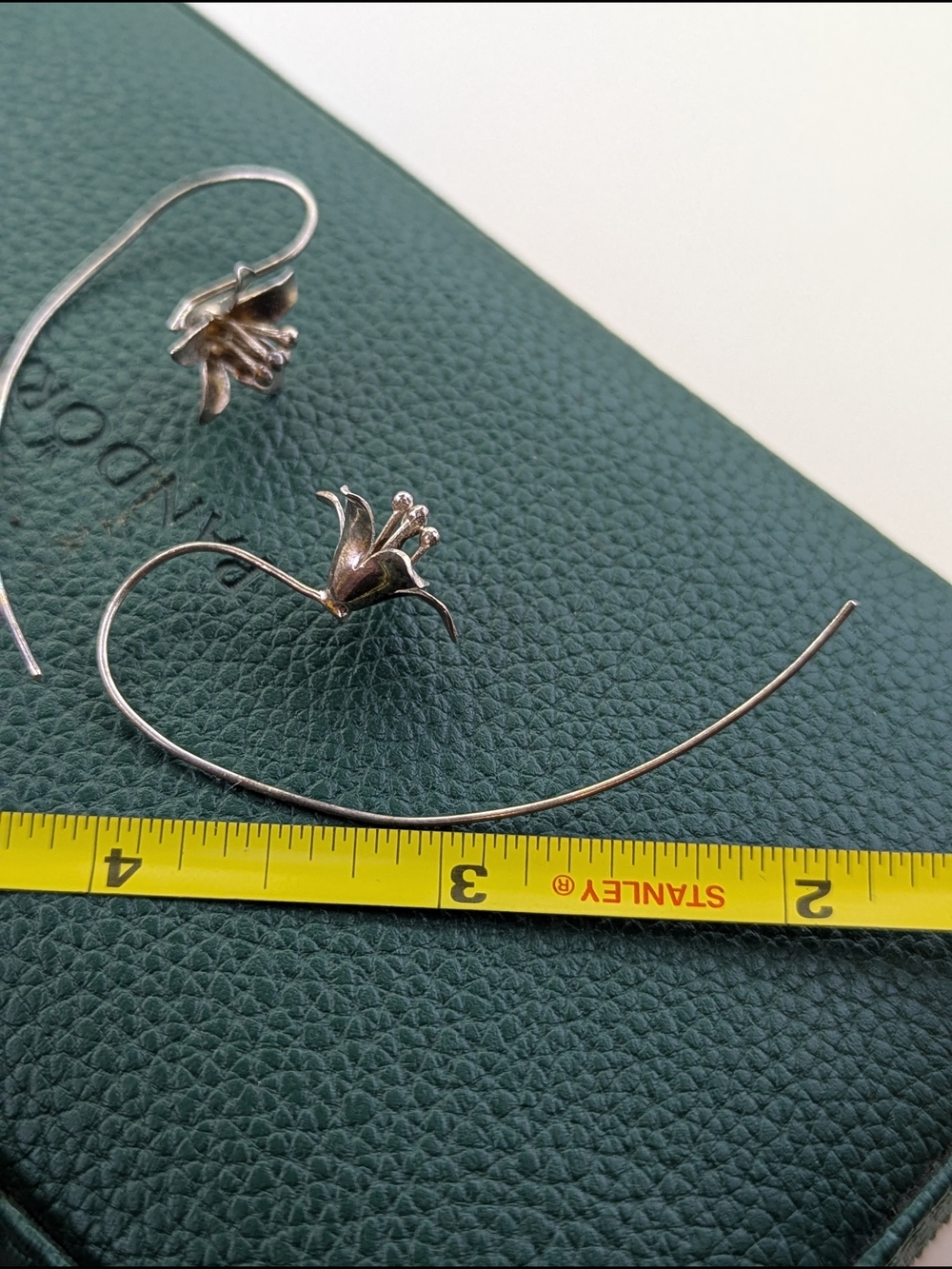 ✨ Vintage Sterling Silver Floral Threader Earrings ✨ - Picture 4 of 4